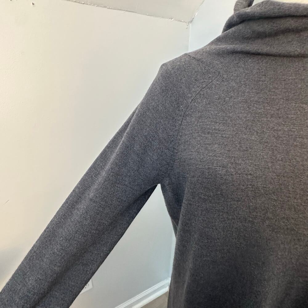 Talbots Merino Wool Turtleneck Sweater Dress Charcoal Gray S Luxury Minimalist - Picture 6 of 9